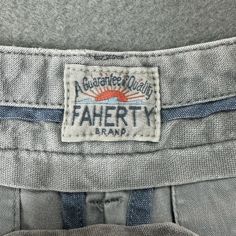 Faherty Shorts Mens‎ 32 Gray Chino Lightweight Cotton Blend 9